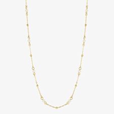 9ct Yellow Gold Freshwater Pearl & Ball Necklace GN367W