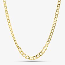 9ct Yellow Gold 18 Inch Flat Graduated Curb Chain Necklace NBE028