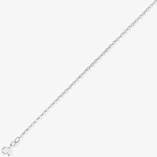 9ct White Gold Diamond Cut Oval Necklace CN740-18