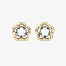 9ct Two-Colour Double Open Flower Stud Earrings 2.55.9109
