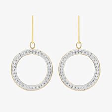 9ct Yellow Gold Textured Open Circle Dropper Earrings 1.58.2019