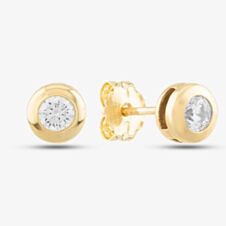 9ct Rubover Cubic Zirconia Small Studs SE546