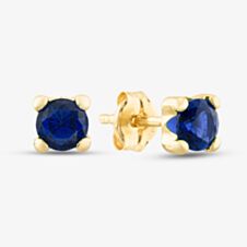 9ct Yellow Gold September Blue Birthstone Stud Earrings 1.59.1857