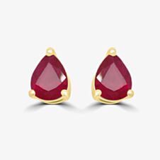 Gold Impression 9ct Yellow Gold 0.78ct Pear Cut Ruby Stud Earrings WWW2084