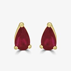 Gold Impression 9ct Yellow Gold 0.40ct Pear Cut Ruby Stud Earrings WWW2051