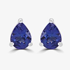 Gold Impression 9ct White Gold 0.69ct Pear Cut Tanzanite Stud Earrings WWW1866