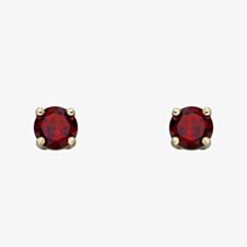 9ct Yellow Gold Garnet January Birthstone Stud Earrings GE2326