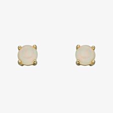 9ct Yellow Gold Opal October Birthstone Stud Earrings GE2335
