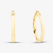 9ct Yellow Gold 23.5mm Rectangular-Tube Hoop Earrings 1.53.3699