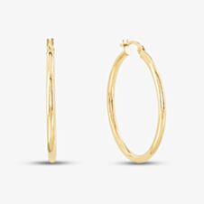 9ct Yellow Gold 28mm Medium Round Hoop Earrings UER100Y