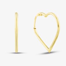 9ct Yellow Gold 23mm Large Heart Hoop Earrings 1.53.4519