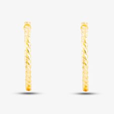 9ct Yellow Gold Twist Hoop Earrings ER523
