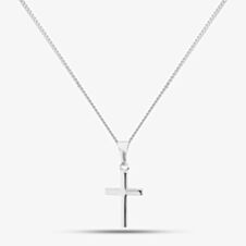 Silver Small Plain Cross and Chain SCS20