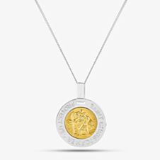 Silver Two Tone St Christopher Pendant 8.62.7409