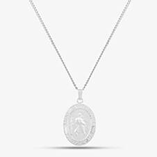 Sterling Silver Oval St Christopher Pendant P30-8046-SC1518