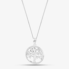Sterling Silver Cubic Zirconia Tree of Life Necklace 8.68.4619