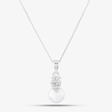 Sterling Silver Crystal Pearl Drop Pendant 8.63.3994