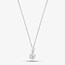 Sterling Silver Cubic Zirconia Flower Cluster Necklace 3060.8.13.0034