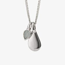 Sterling Silver Blue Aquamarine March Birthstone Pendant Necklace P5331