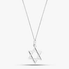 Sterling Silver Star Of David Pendant Necklace 8.64.3071