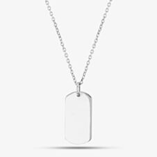 Engravables- Silver Plain DogTag Pendant P-25357