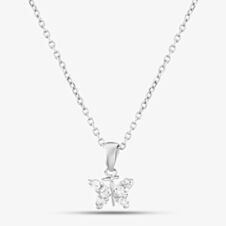 Sterling Silver Pave Butterfly Pendant E446P 3A