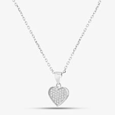 Silver Pavé Heart Pendant P611854