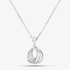 Silver Pavé Twisted Teardrop Pendant P610497