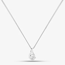 Silver Clear Tear Drop Pendant GK-P146C