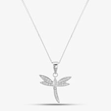 Silver Cubic Zirconia Dragonfly Pendant 8.68.2984
