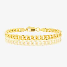 LUXE Silver Gold Plated 5.5mm Curb Chain Bracelet 8.92.0493