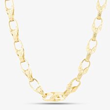 Silver Sterling Gold Tone 22 Inch Patterned Tulip Chain S1091Y-22