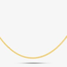 Sterling Silver Gold Plated 18 Inch Flat Curb Chain CU2DC035/0.45