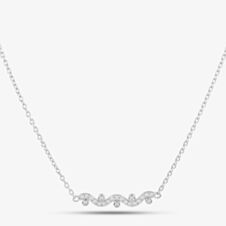 Silver & Cubic Zirconia Wave Necklace 2THB020304