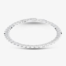 Silver 8.5 Inch Flat Curb Chain Bracelet SUFC-680-AG-8.5