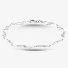 Silver Small Twist Link Bracelet B4029