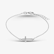 Silver Cubic Zirconia Cross Bracelet 8.28.9892