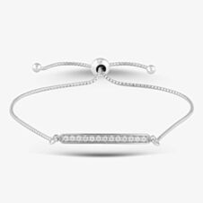 Silver & Cubic Zirconia Bar Toggle Bracelet 2THB018604