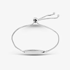 Silver & Cubic Zirconia Open Oval Toggle Bracelet 2THB020804