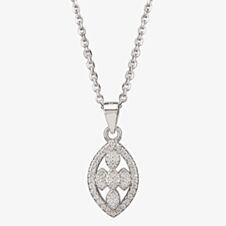 Silver Pavé Open Marquise Pendant P614075