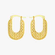 LUXE Silver Gold Plated 21.7mm Hammered Hoop Earrings 8.52.9999