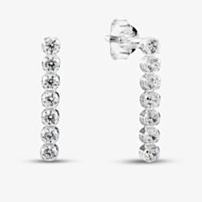 Sterling Silver Cubic Zirconia Dropper Earrings E6471C