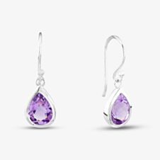 Silver Amethyst Tear Drops GK-E3042M