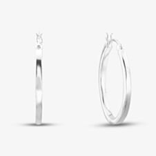 Silver Oval Creole Earrings 8-53-3459