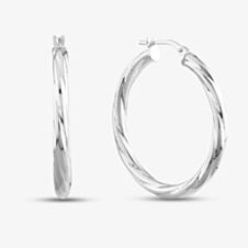 Silver Twisted Hoop Earrings 8-53-9039