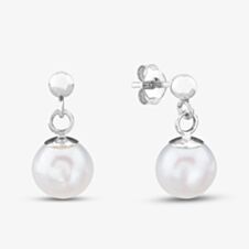 Silver 7 - 7.5mm Freshwater Pearl Drop Earrings EOW6007FW