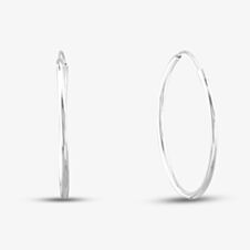 Sterling Silver 30mm x 1.5mm Hoop Earrings H244