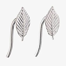 Sterling Silver Leaf Hook Stud Earrings E5687