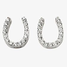 Ladies Silver Horse Shoe Stud Earrings E5742C