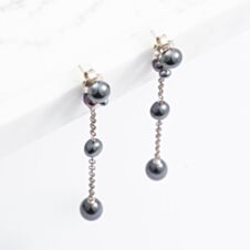 Sterling Silver Peacock Pearl Dropper Earrings 918 PEACOCK